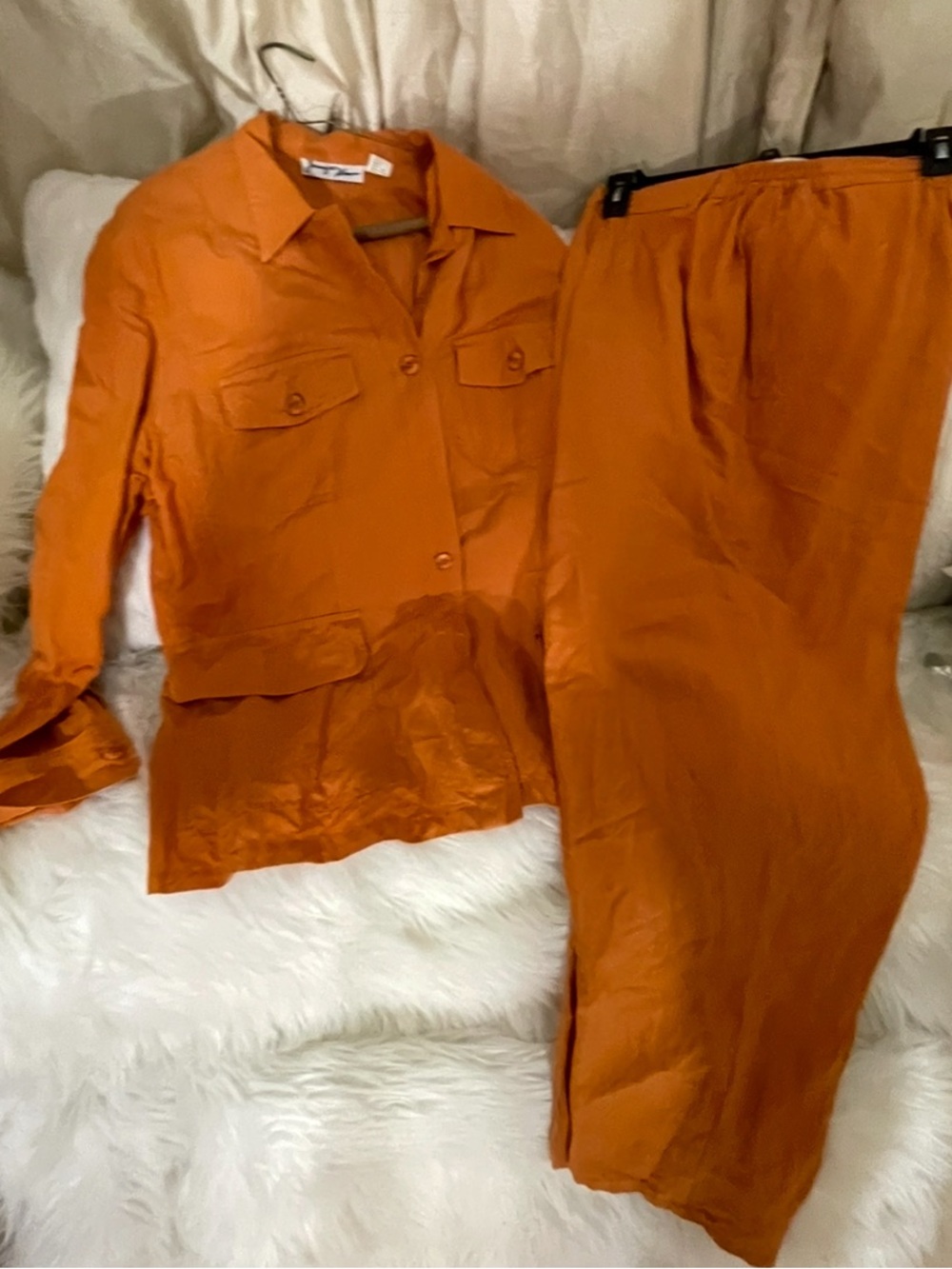 Women's Orange Button-Front Pantsuit by  Jennifer Women size 18